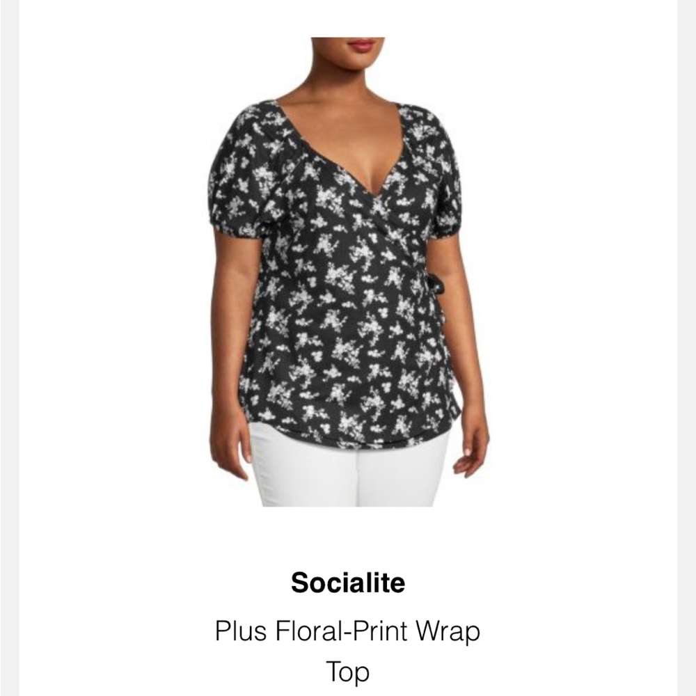 Socialite floral print wrap top black